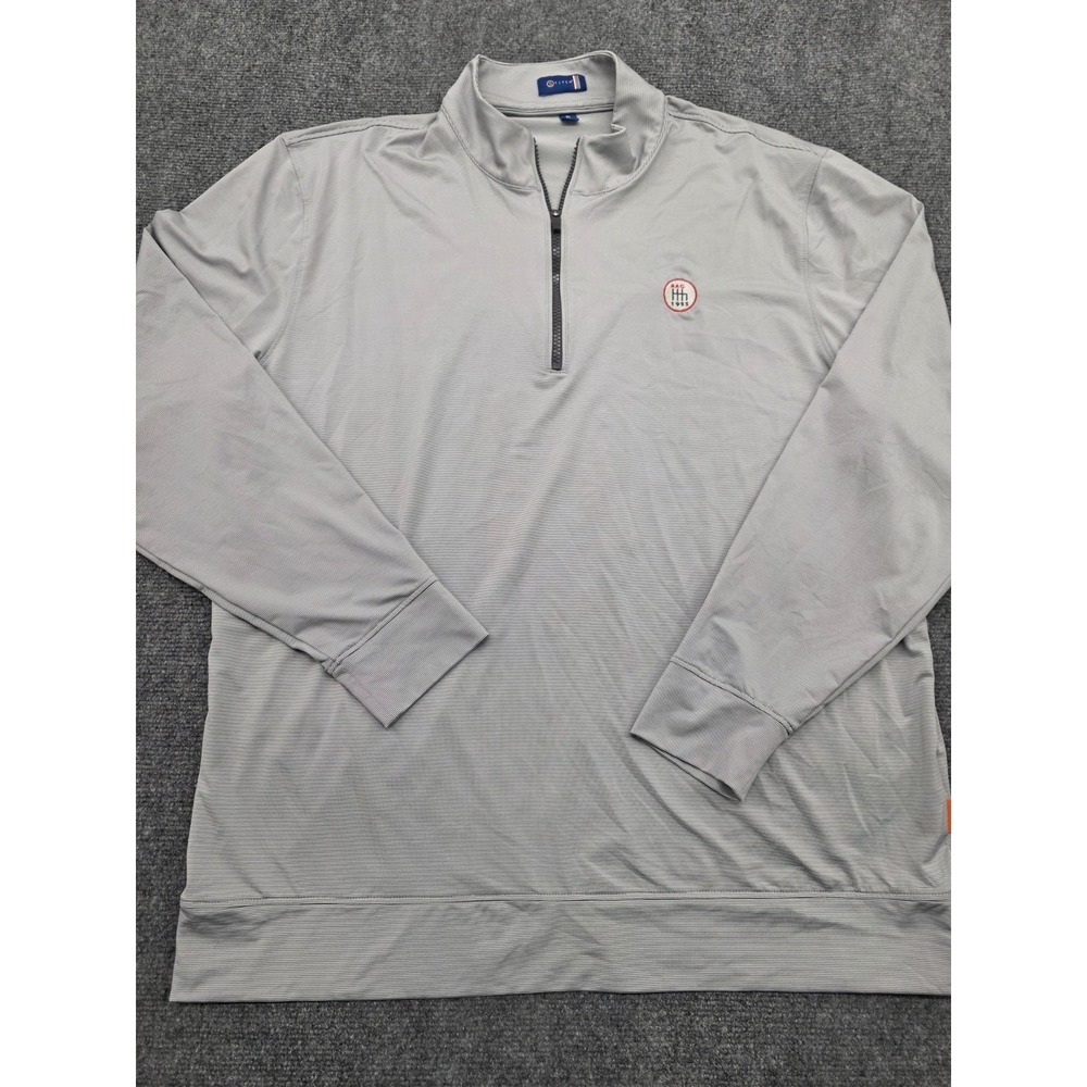Stitch Golf Men's XL Stripe 1/4 Zip Pullover Athletic Performance Jacket Logo